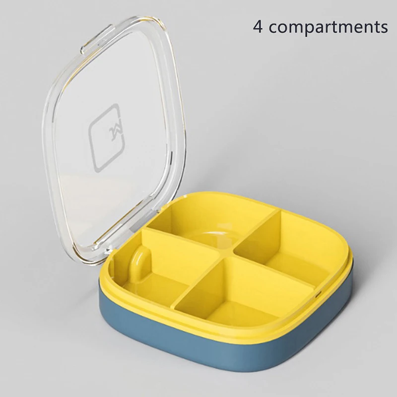 Porta, Comprimidos Com 4/6 Compartimentos Para Medicamentos, Ideal Para Viagens De 7 Dias, Perfeito Para Guardar Comprimidos E Vitaminas
