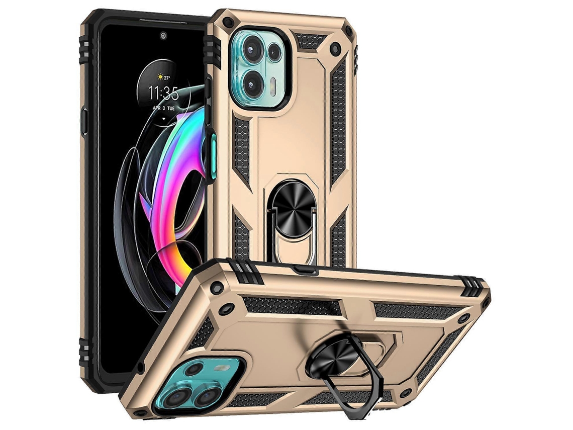 Compre Para Motorola Edge 20 Lite Capa Híbrida De Pc Tpu Com Suporte Ajustável E Proteção Total Dourada