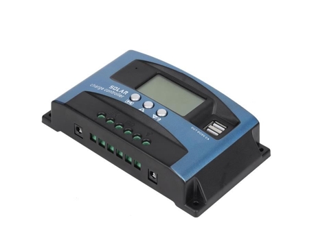 TMISHION MPPT LED Controlador MPPT Controlador de carga solar 40/50/60/100A Display LCD USB duplo 12V 24V TMISHION