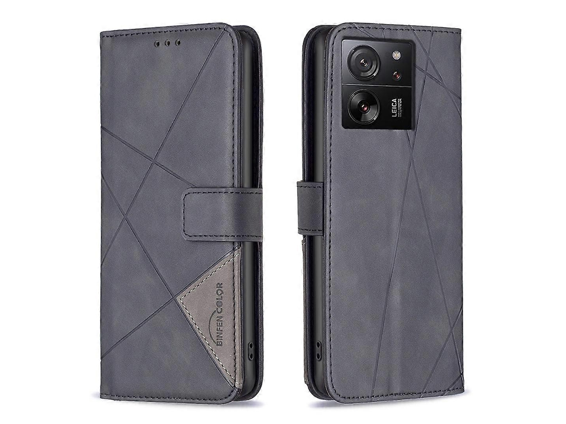 Capa De Celular Em Couro Com Textura De Losango E Fecho Magnético Para Xiaomi 13t / 13t Pro / Redmi K60 Ultra