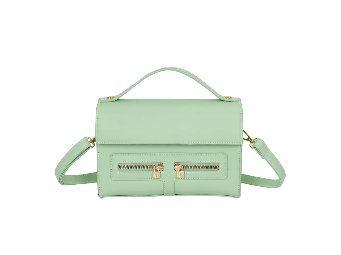 Bolsa De Ombro Feminina Com Bolso Frontal Duplo Com Zíper