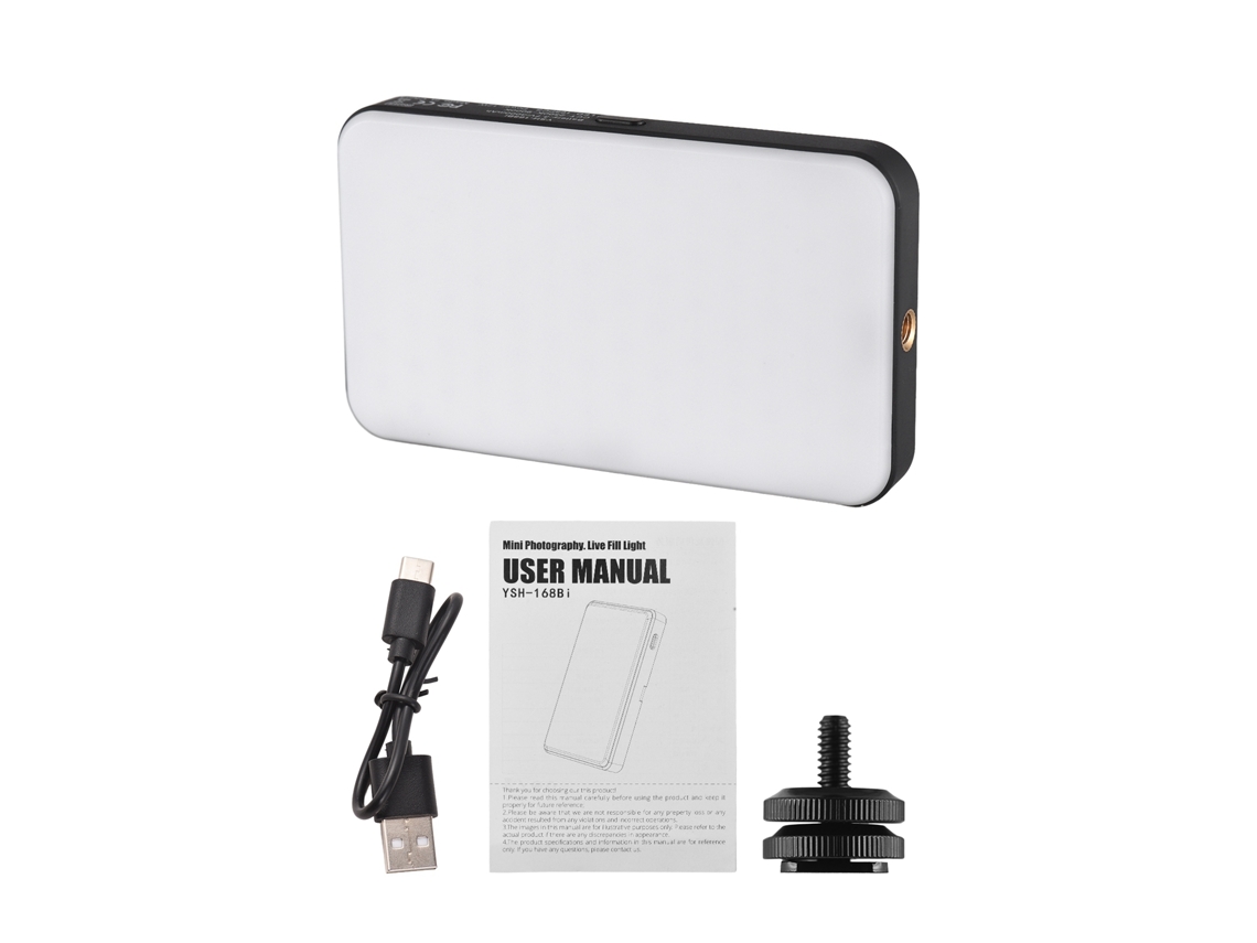Luz Led Portátil Para Vídeo 2500k-9000k Ajustável Com Bateria De 3000mah Para Vlog, Streaming E Fotografia De Produtos