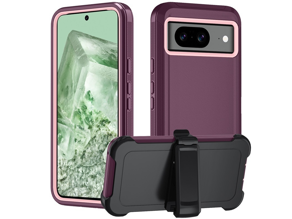 Capa Hexinyigjly Para Google Pixel8a Com Clip De Cinto | Proteção Total Anti-quedas Bordô