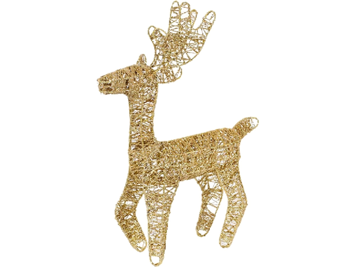 Rena Iluminada Com Glitter, Decoração Natalina Para Exibição.