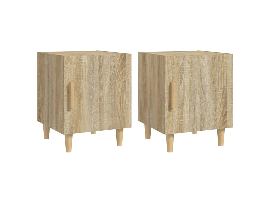 Bedside Cabinet, Bedside Cabinets Vidaxl Marrom Madeira Processada (n/a)