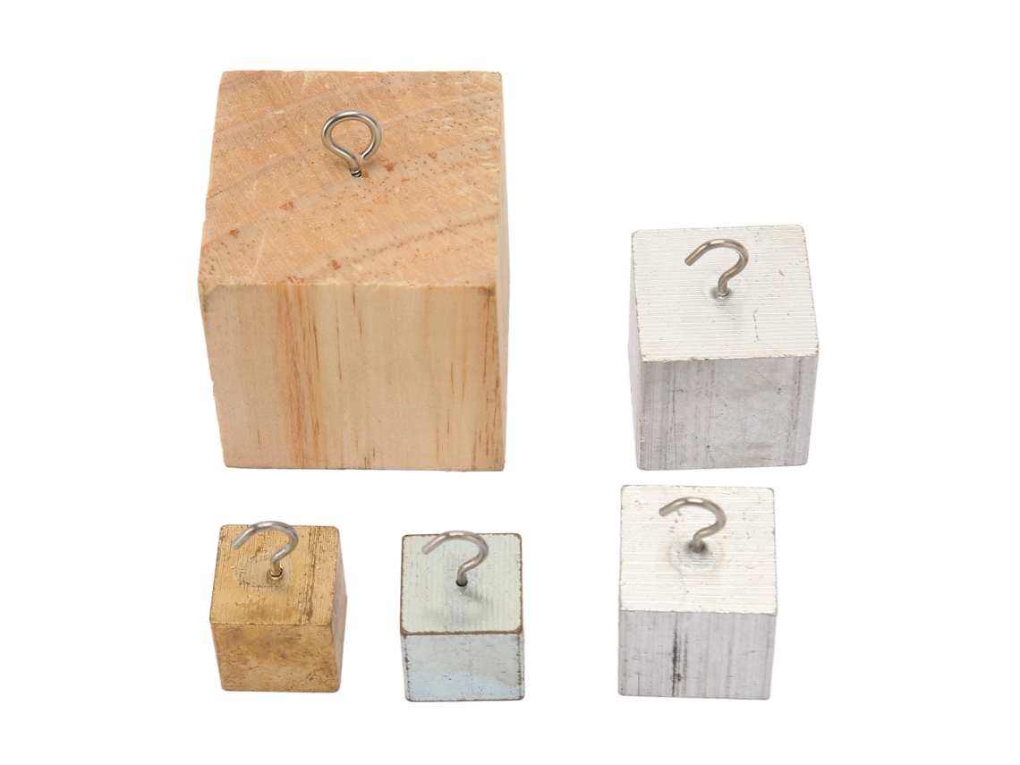 5 Peças De Cubos De Densidade Cobre Ferro Alumínio Madeira Blocos Sólidos Para Experimentos Físicos Educação Científica