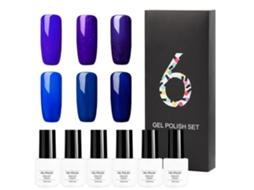 6pcs Esmalte De Unha Em Gel Glitter Brilhante Soak Off Longo Duradouro Uv Led 7ml (rctc6-01)