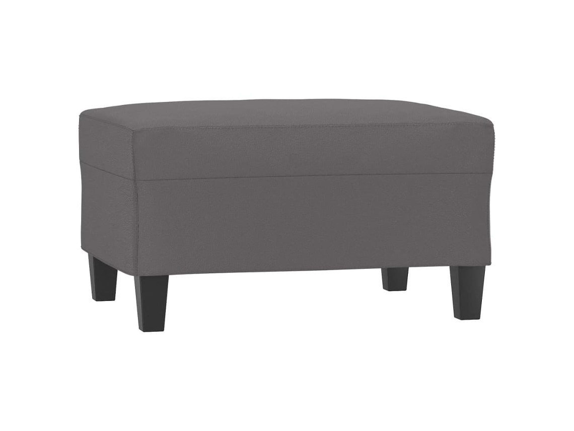 Conjunto 1 Banco Para Os Pés Vidaxl Cinzeto Couro Sintético (70 X 55 X 41 Cm)