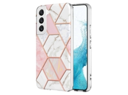 Capa De Celular Samsung Galaxy S23+ 5g Com Revestimento Eletroplástico E Emenda Imd, Dupla Face Em Tpu Com Efeito Mármore.