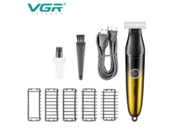 Barbeador Elétrico de Qualidade Profissional com Visor Digital Lavável À Água e Aparador de Pelos Recarregável MDUG (dourado)
