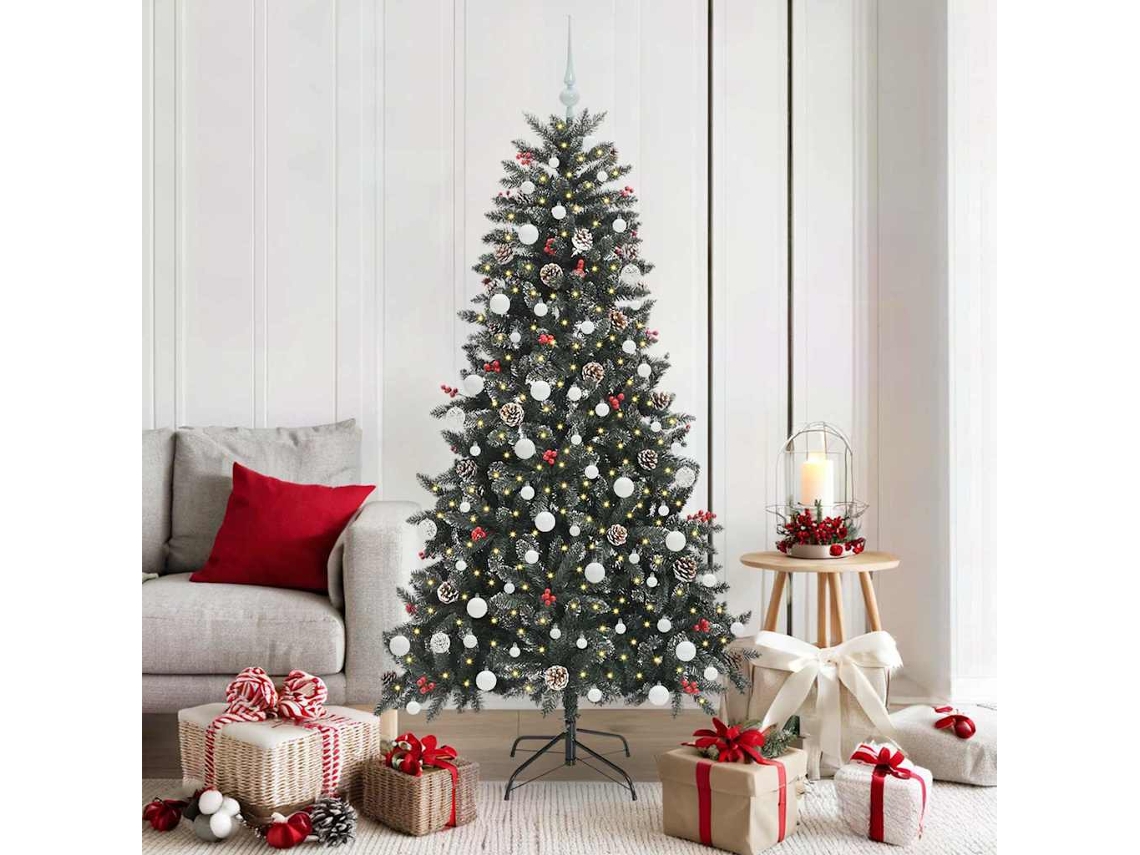 Vidaxl Árvore De Natal Artificial Verde 180 Cm Pvc, Plástico E Aço