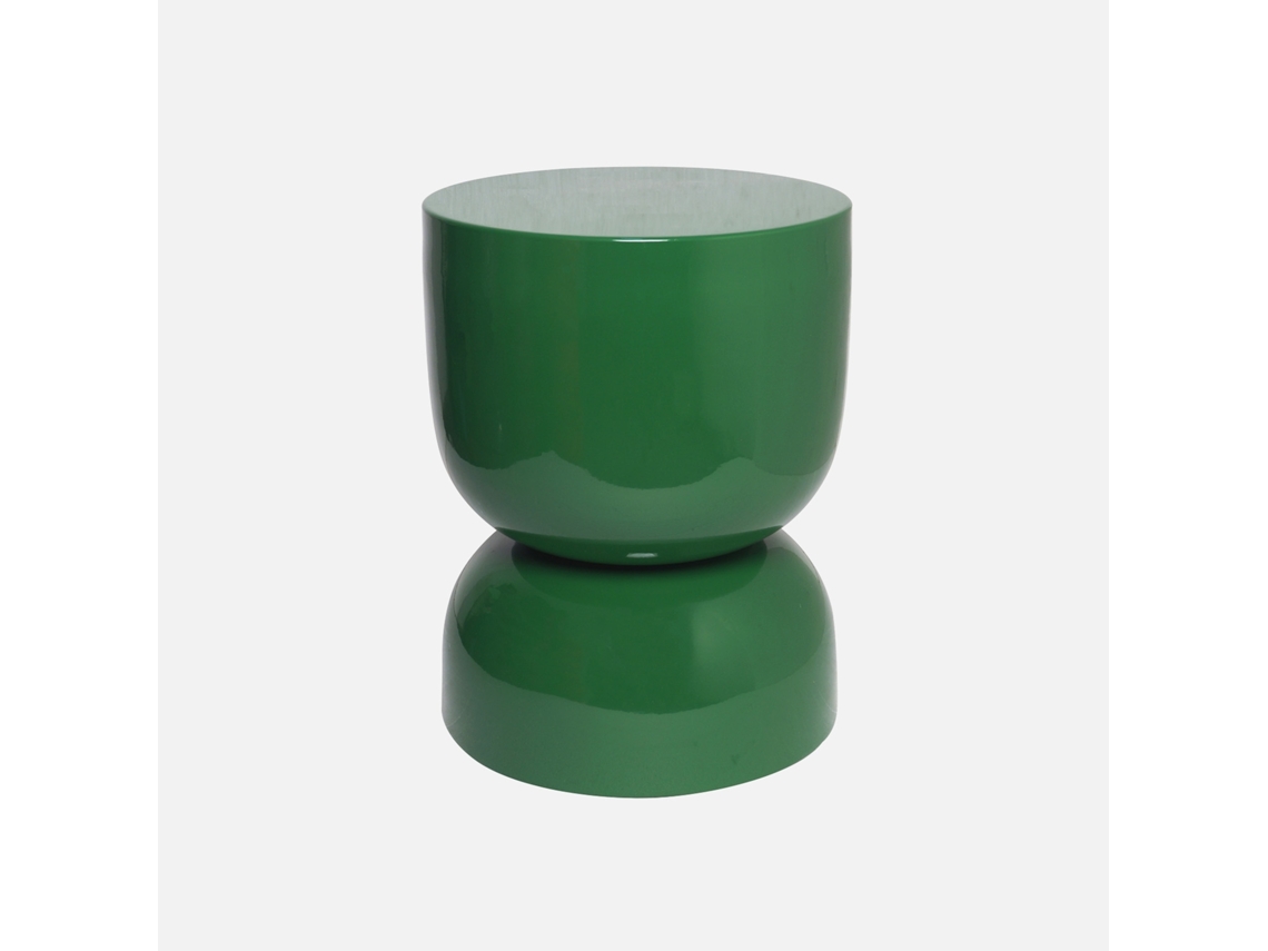 Mesa Lateral De Metal Efeito Brilhante, Verde Escuro