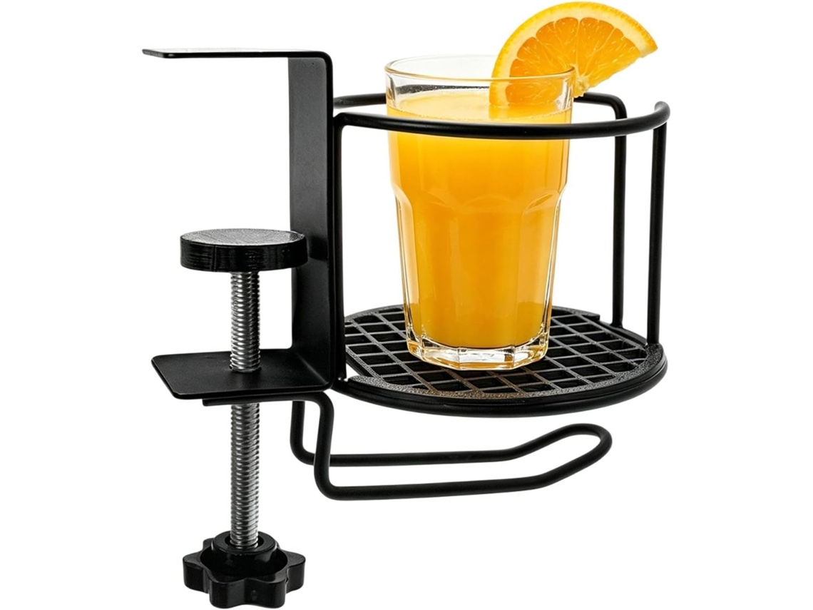 Suporte Para Copos De Mesa – 2em 1, Ajustável, Com Clipe À Prova De Derramamento – Suporte Para Fones Ouvido