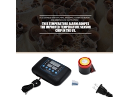 Alarme De Temperatura 240v Com Buzzer Externo Para Estufa Finca 55℃~+125℃ (preto)