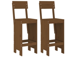 Conjunto de Cadeiras de Bar 2 Pcs Pinho Maciço Castanho mel MAISON EXCLUSIVE (40x48,5x115,5 cm)