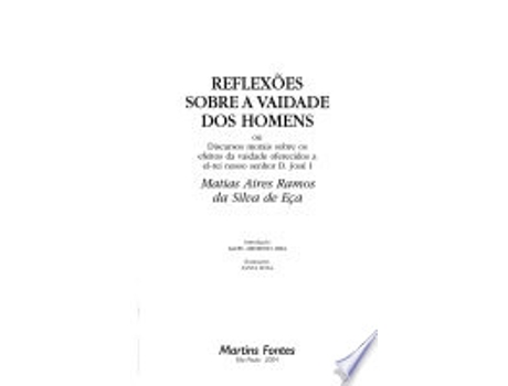 Livro Reflexões sobre a Vaidade dos Homens de Margarida De Mello Aires (Português do Brasil)