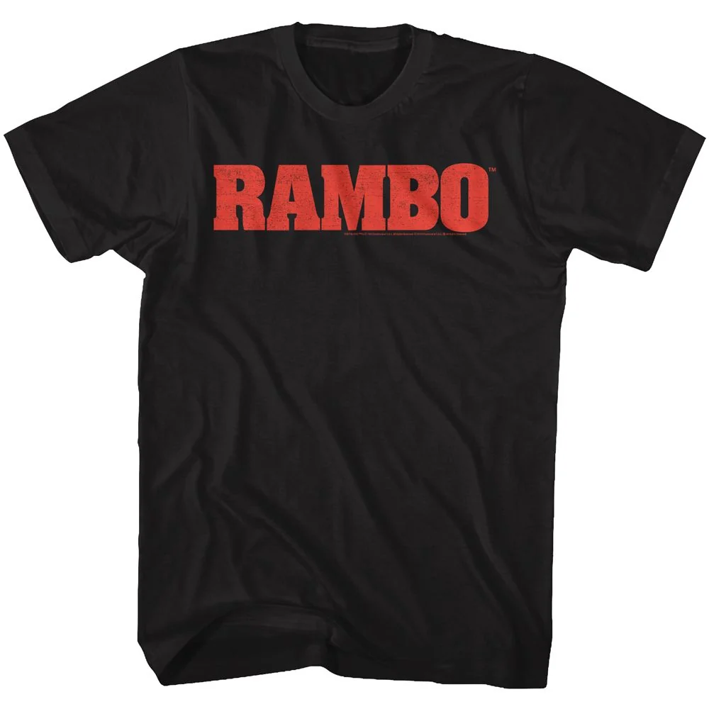 Rockinstone Rambo Movie Logo Black Adult T-shirt Size:m