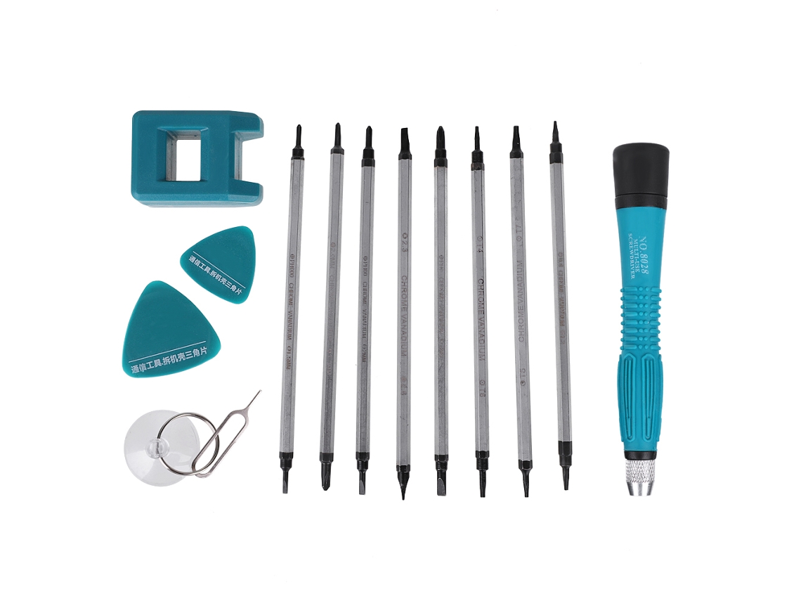 Conjunto de Bits de Screwdriver Magnético 13pcs para Reparos de Celular e Notebook