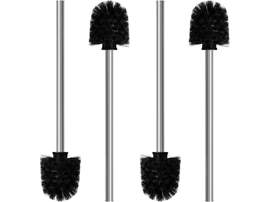2026-conjunto De 4 Cepillos De Inodoro Com Cabo De Aço Inoxidável, Diâmetro 8 Cm, Limpeza Eficiente