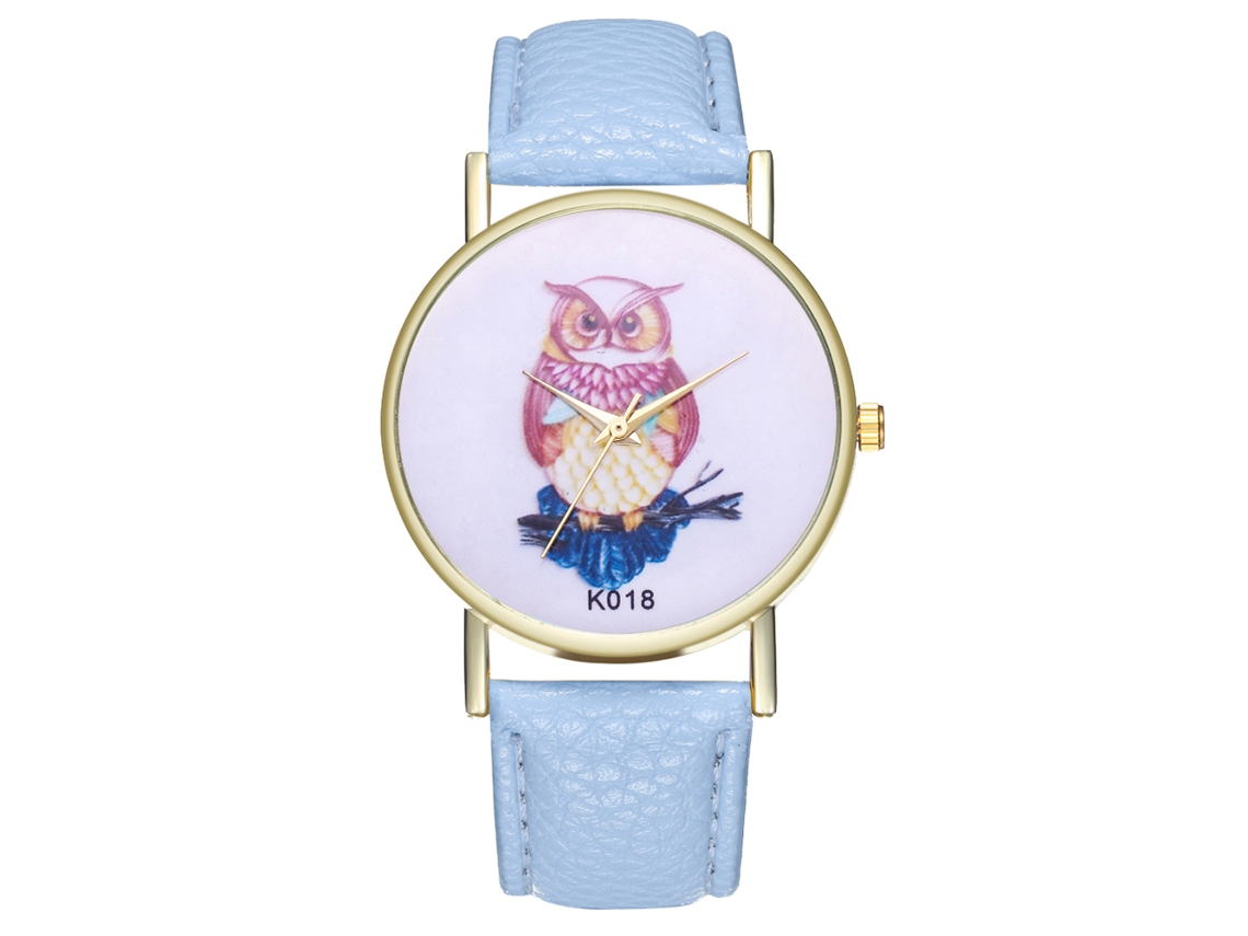 Reloj De Pulsera De Aleación Redondo Analógico De Cuarzo Para Parejas Azul Claro
