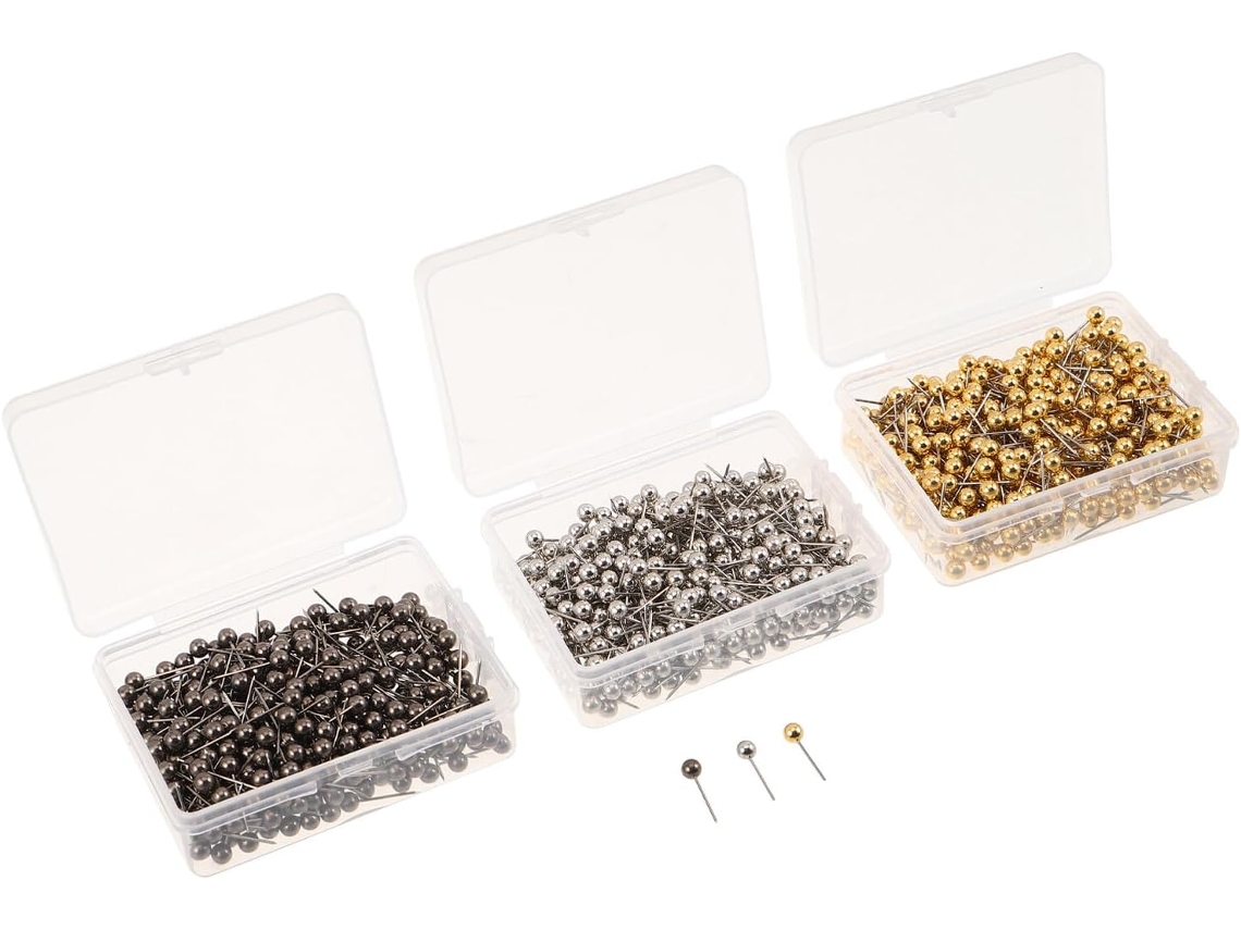Wooneky Conjunto De 1200-clips Escritório Com Cabeça Redonda E Empunhadura Ergonômica, Feitos De Plástico E Aço