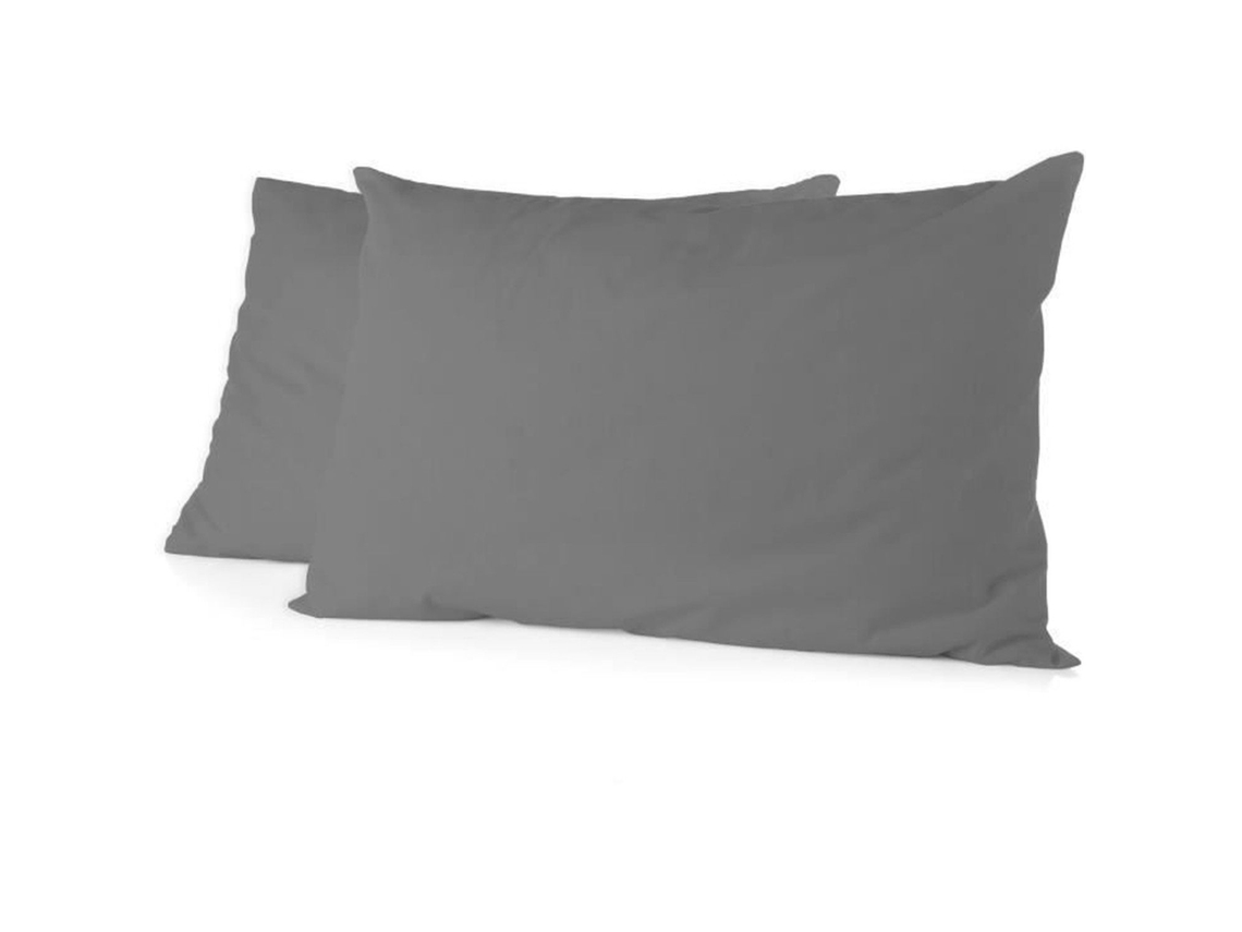 2 Fundas De Almohada - 50 X 70 Cm - Gris Antracita