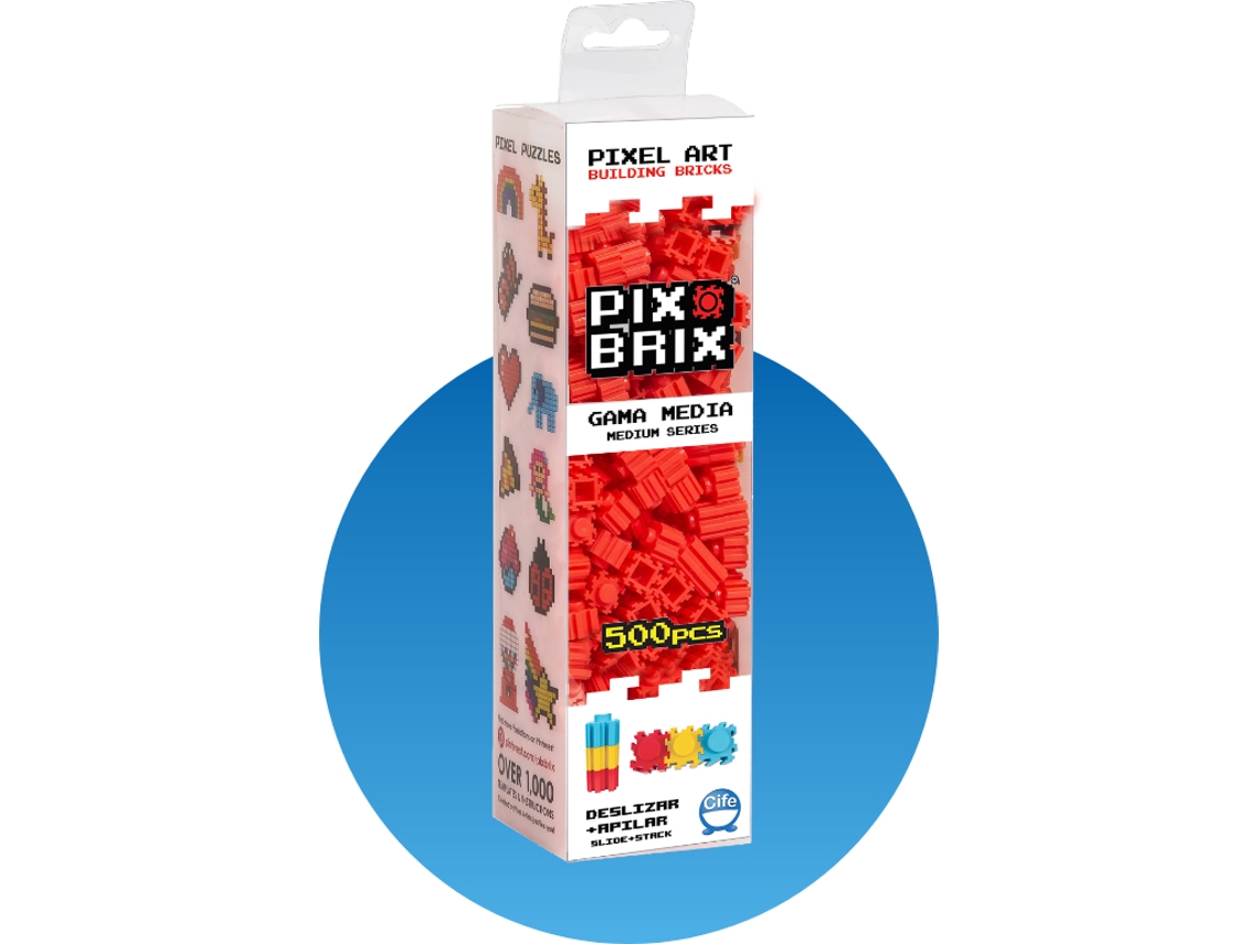 Blocos de Construção PIX BRIX Medium Series Units - Vermelho (Idade Mínima Recomendada: 6 anos - 500 Peças)