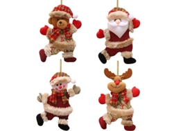 Decorações de Natal, 4 Peças de Adornos, Bonecos Papai Noel, Neve, Rena, Urso | S/MARCA