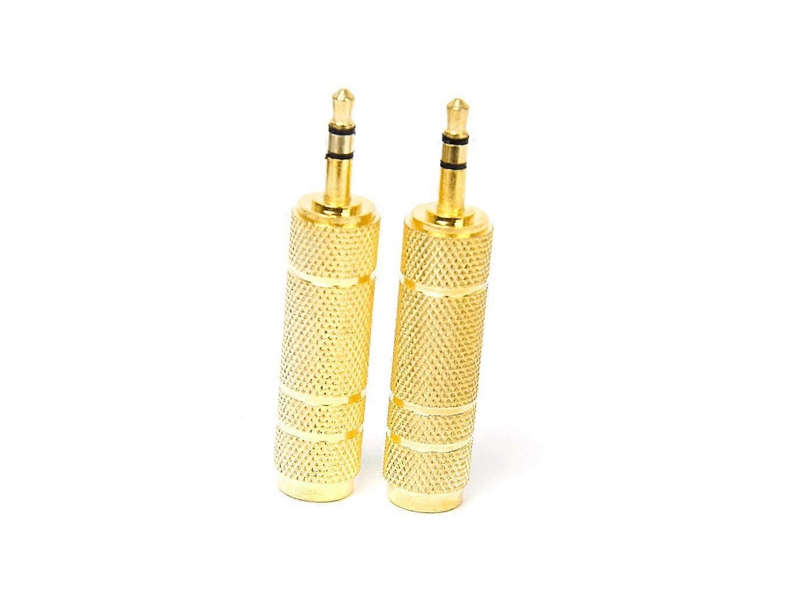Adaptador De Áudio Estéreo Banhado A Ouro, Com Conector Macho De 3,5 Mm Para Conector Fêmea De 6,35 Mm, Adequado Para Guitarras.