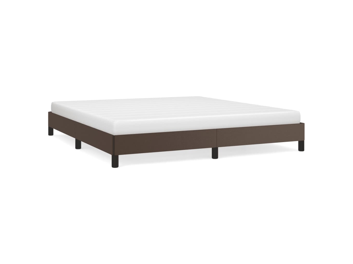 Bed Frame, Bed Frames Vidaxl Marrom Couro Artificial (180 X 200 Cm)