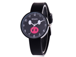 Reloj Para Niñas Con Patrón De Cerdito Lindo Correa De Gel Silica Cuarzo Casual