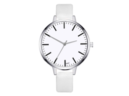 Relógio de Quartzo Feminino Vintage Fashion com Pulseira de Couro Pu Branco