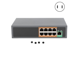 Switch PoE 9 Portas Gigabit Ethernet IEEE 802.3af/at Câmeras CFTV Plug and Play | S/MARCA