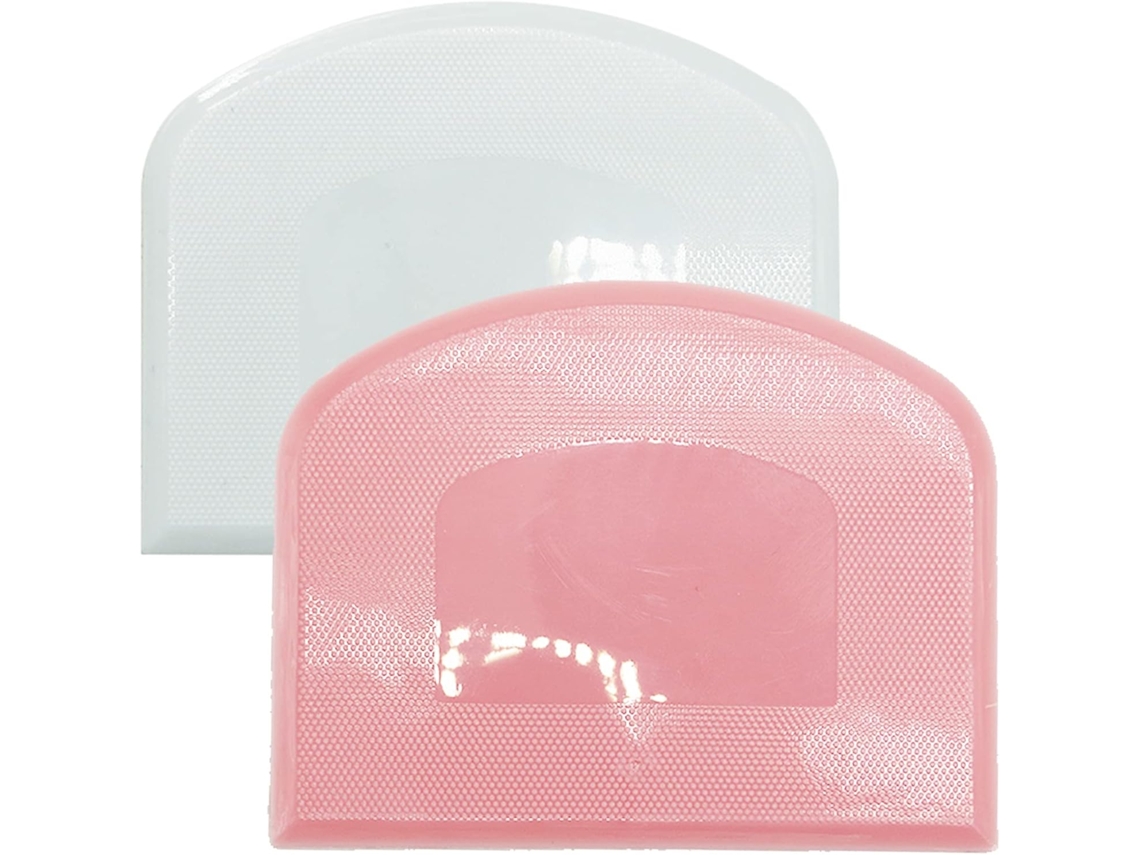 Conjunto De 2 Raspadores E Cortadores De Massa, Em Plástico, Cor Branco E Rosa, Para Pão, Pizza, Bolos E Confeitaria