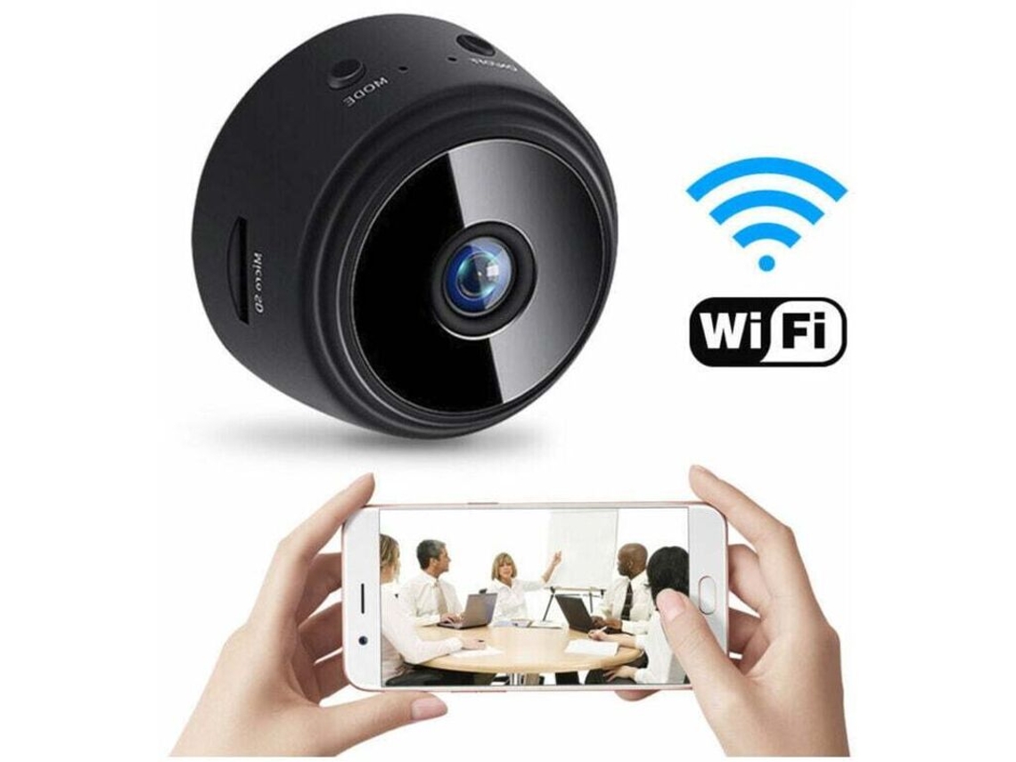Mini Câmera Espiã Cctv Sem Fio Hd Wifi Com Visão Noturna E Detector - Para Uso Interno/externo