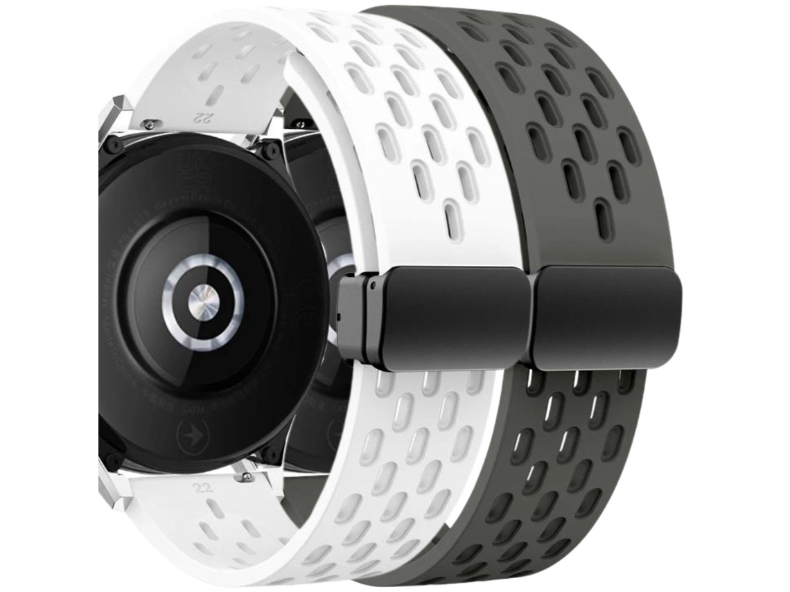 Pack 2X Bracelete Snapflow para Garmin Forerunner 55 Branco e Cinzento ANTIIMPACTO!