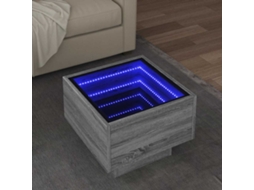 Vidaxl Mesa De Apoio C/ Leds 40x40x30 Cm Derivados De Madeira