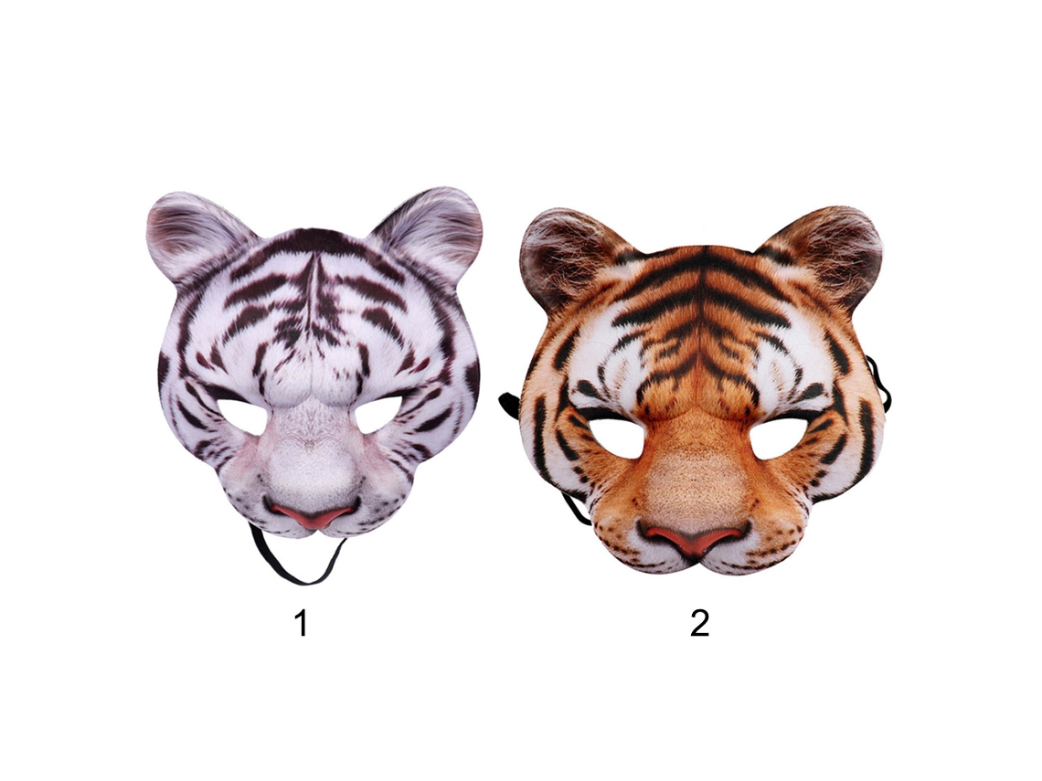 Máscara De Tigre (material Eva, Design Branco) Eoocoo