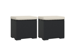 Ottoman, Ottomans Vidaxl Preto Rattan / Vime (n/a)