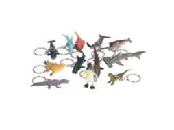 Primerox 12 Chaveiros de Dinossauro Pequenos Leves Estilos Diferentes Presentes Decorativos Borracha