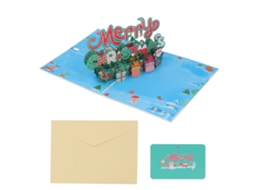 Cartões de Natal 3d Popup com Envelope e Detalhes Exquisite