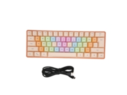 Teclado Mecânico com Fio 61 Teclas RGB Mini Compacto para Gaming e Escritório Apricot | S/MARCA