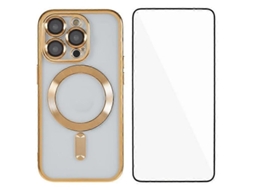 Capa Magnética De Tpu Galvanizado Com Proteção Total E Vidro Temperado Para Iphone 12 Pro De 6,1 Polegadas