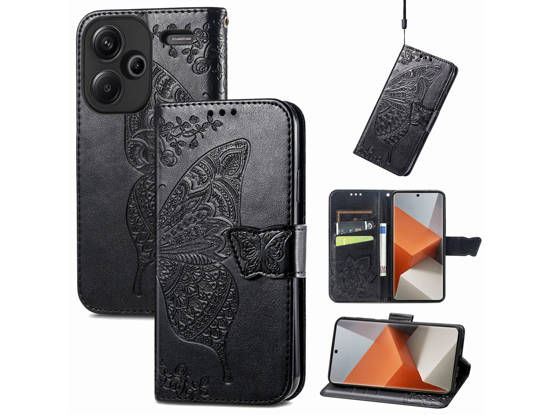Capa Protetora Flip Com Relevopreto com Alça, Redmi Note 11 4g/note 11s