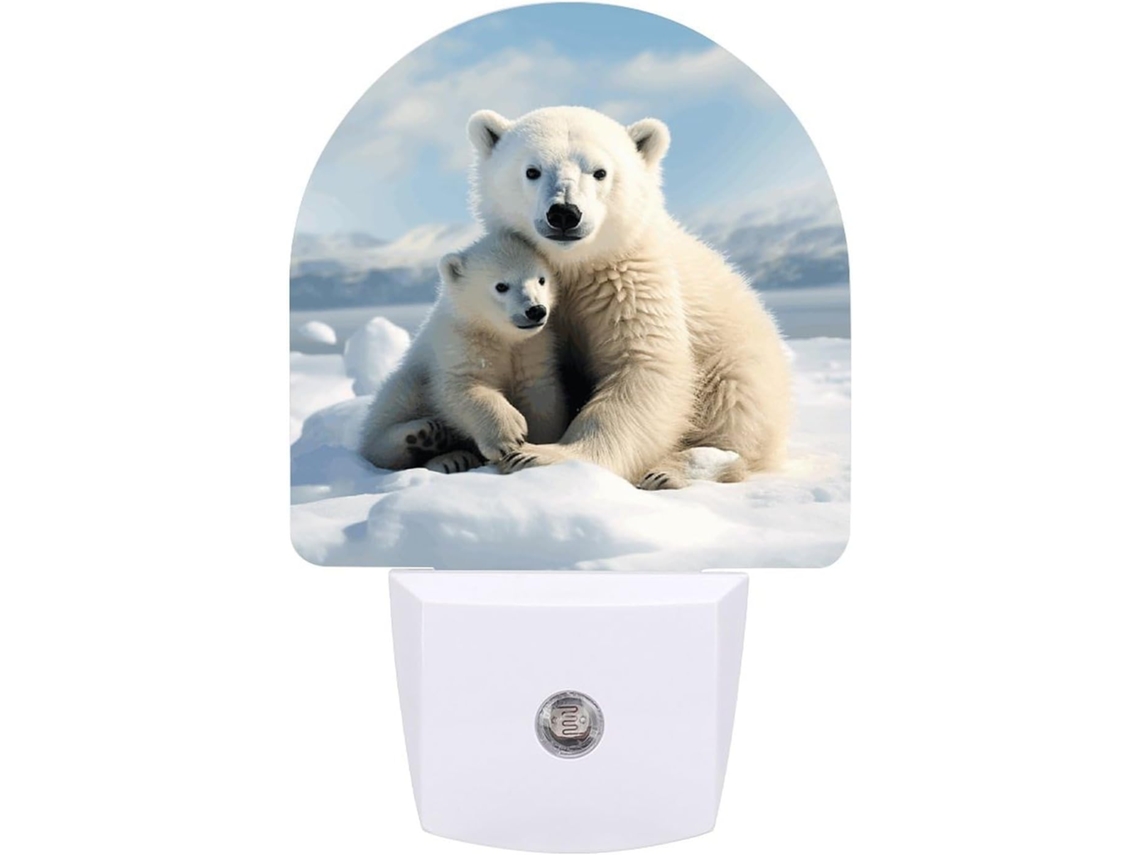 Luminária De Parede Com Design Urso Polar Quarto, Banheiro, Corredor, Luz Noturna, Sensor Crepuscular, Lâmpada Led