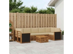 Vidaxl Conjunto De Sofás Para Exterior 8 Unid. Natural E Bege