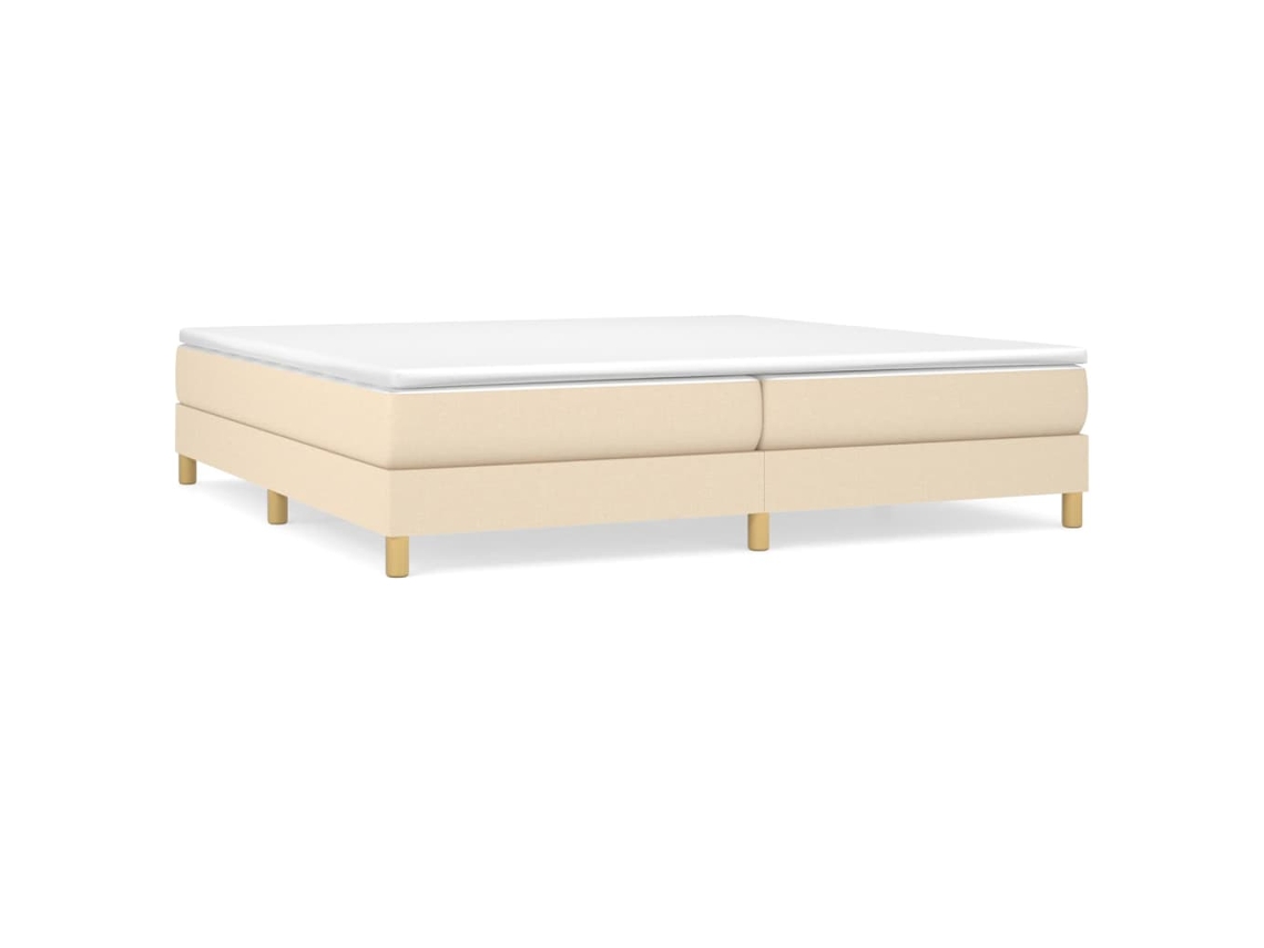 Cama com Molas/colchão 200x200 Cm Tecido Cor Creme MAISON EXCLUSIVE