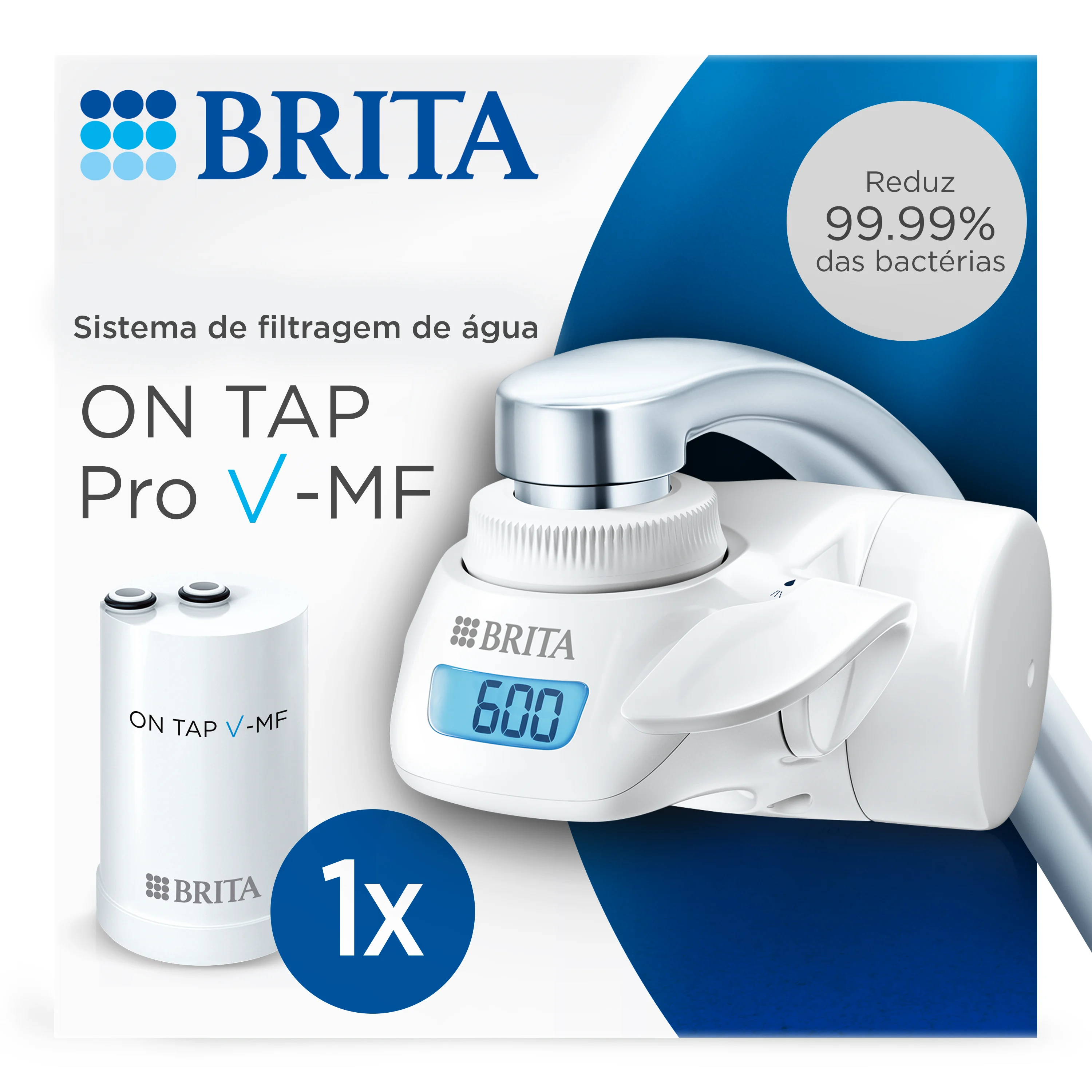 BRITA Sistema de Filtração de Água ON TAP Pro V-MF incl. 1x cartucho filtrante 600L)