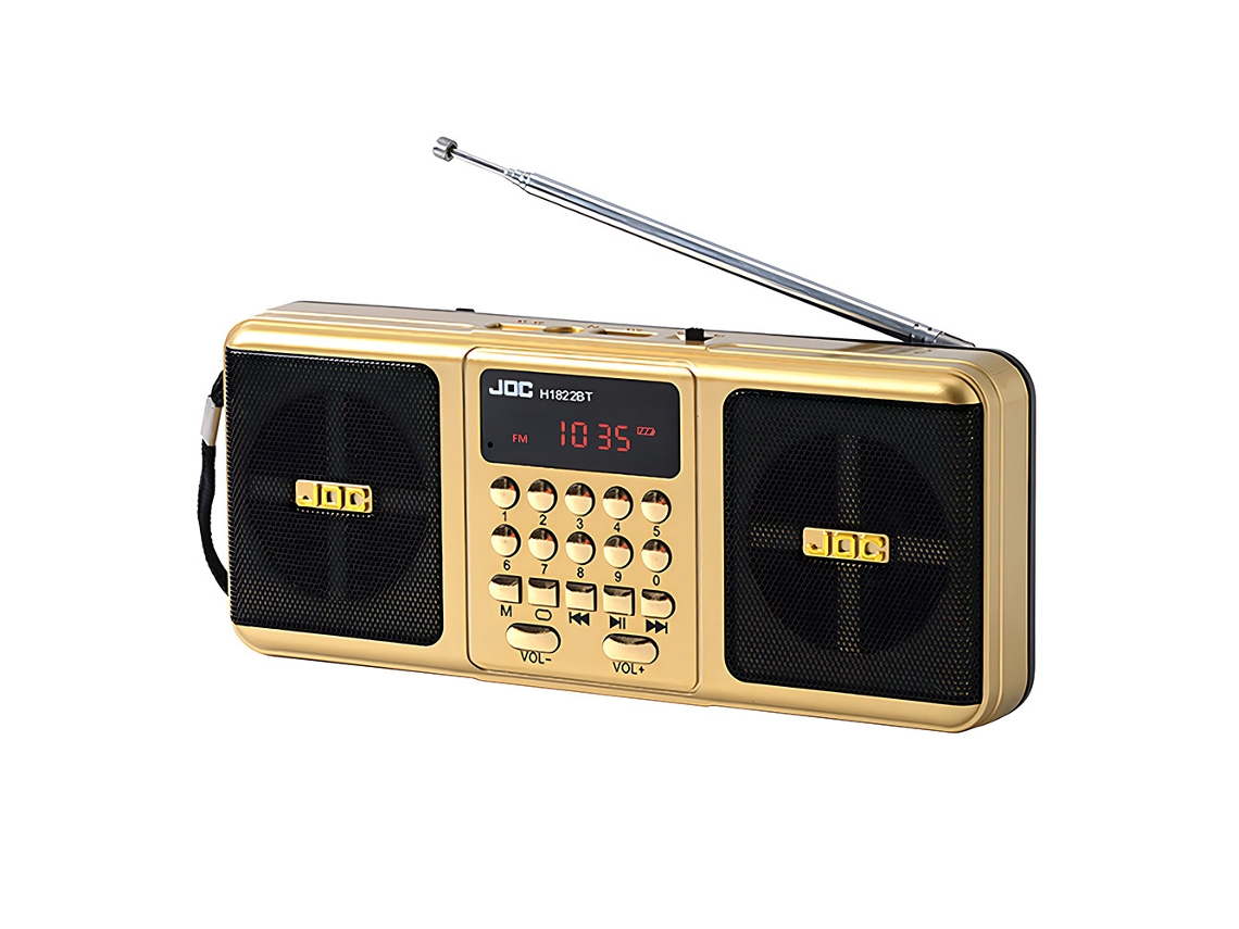Alto falante Portátil Estéreo Fm Sem Fio MDUG (dourado)
