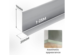 Rodapé Pvc 70x20 Mm Flexível Autoadesivo, 1 M, Castanho Claro